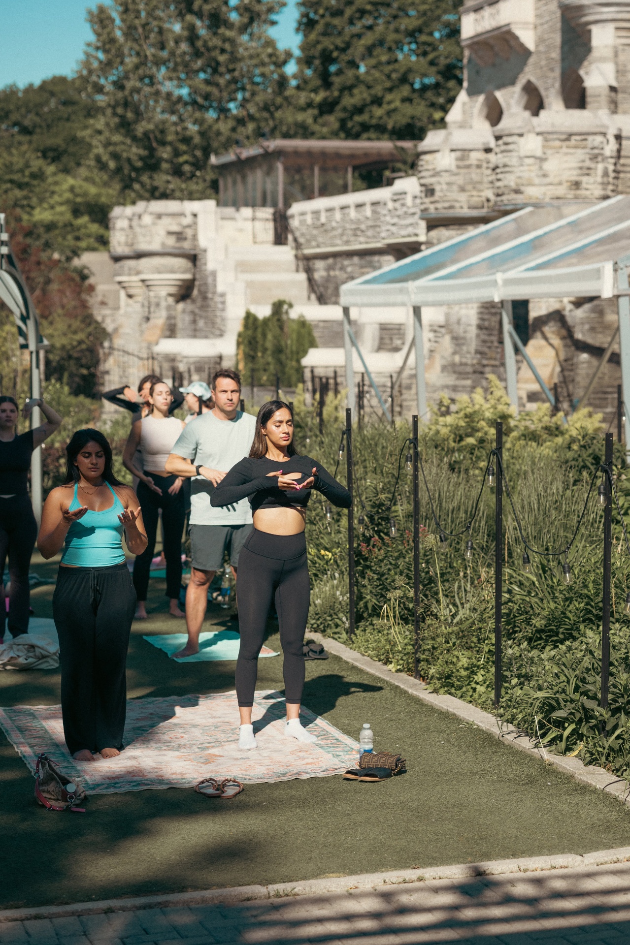 Practice beneath Casa Loma stone